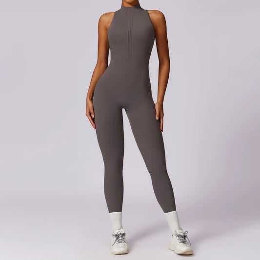 Zipper Yoga Jumpsuit Fitness Sports Overalls Gym Clothing Set Yoga Wear Pilates Workout Clothes Women Outfit Push up Activewear