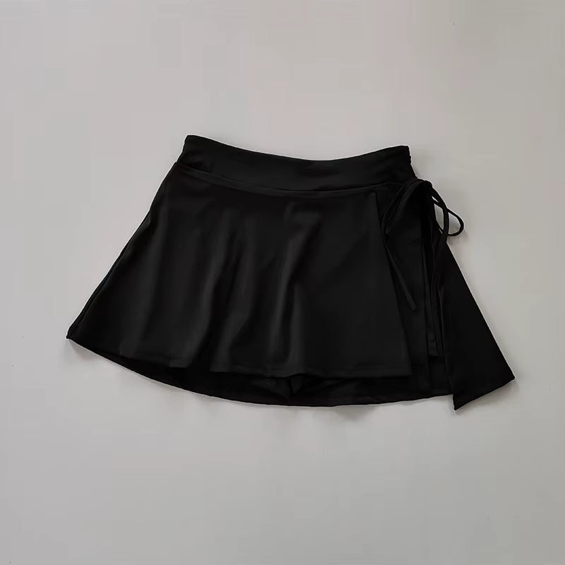 Sports Yoga Skirt Badminton Tennis Skirt Pants Half-Body Quick Drying Pocket Skirt Side Split Strap Skirt Pants for Outwear