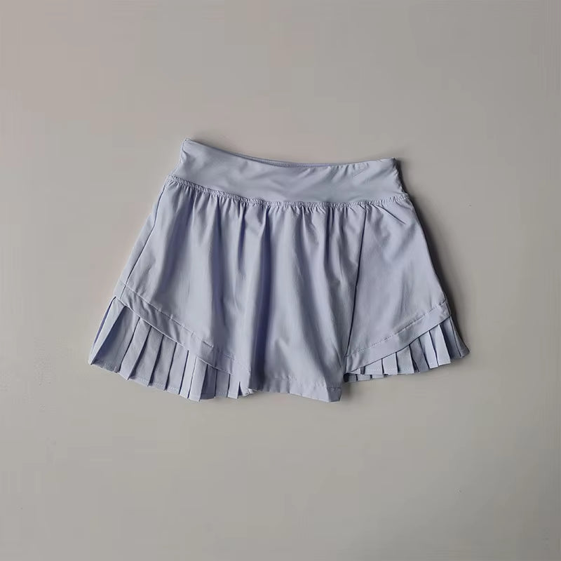 High Waisted Sports Short Skirt Summer New Style Cool anti Glare Including Lined Shorts Fitness Yoga Quick Drying Pleated Skirt