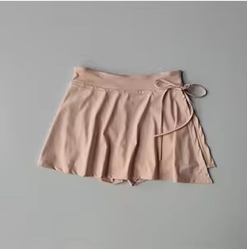 Sports Yoga Skirt Badminton Tennis Skirt Pants Half-Body Quick Drying Pocket Skirt Side Split Strap Skirt Pants for Outwear