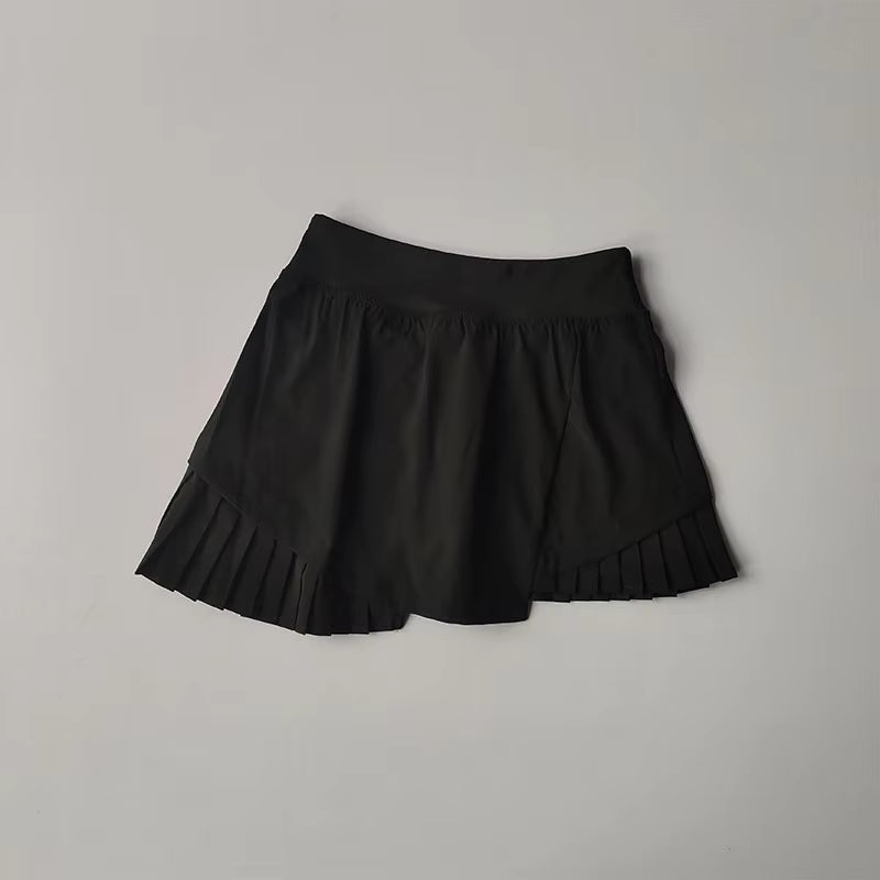 High Waisted Sports Short Skirt Summer New Style Cool anti Glare Including Lined Shorts Fitness Yoga Quick Drying Pleated Skirt