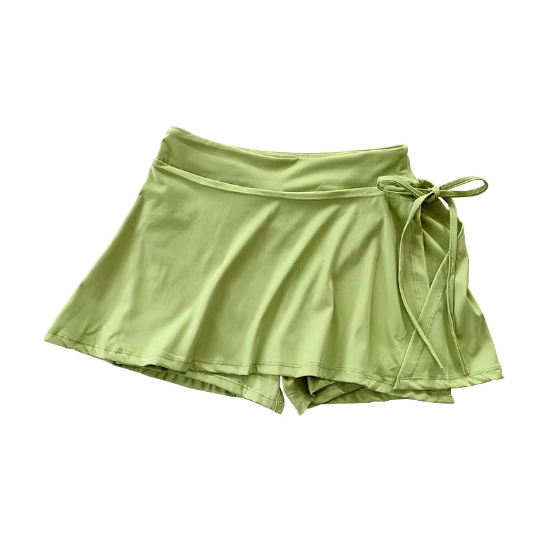 Sports Yoga Skirt Badminton Tennis Skirt Pants Half-Body Quick Drying Pocket Skirt Side Split Strap Skirt Pants for Outwear